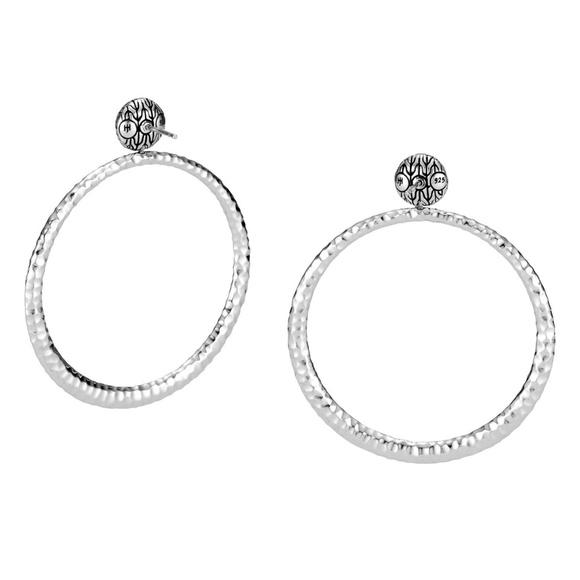 JOHN HARDY Classic Chain Hammered Round Earrings in Sterling Silver - Picture 3 of 3